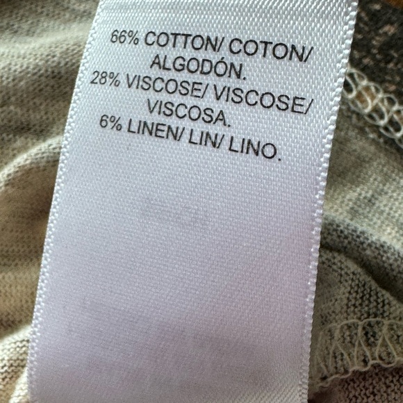 Lucky brand boho geometric 3/4 sleeve V-neck top cotton linen blend size small - Picture 11 of 12